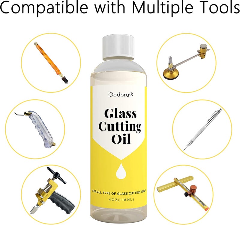 Godora 4oz Glass Cutting Oil is Used for Cutting Stained Glass, Glass Bottles, Tiles and Mirrors - Image 3